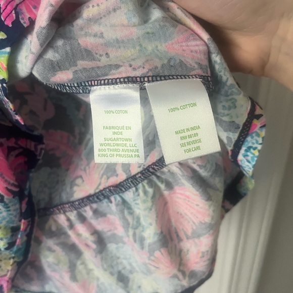 Lilly Pulitzer Ruffle Sleeve Peplum Top Tropical Print - Picture 4 of 6